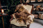 White Sheepskin with Brown-Tipped Wool 120×70 cm – Natural Rug