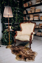 White Sheepskin with Brown-Tipped Wool 120×70 cm – Natural Rug