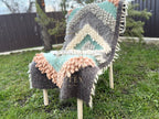Wool Furniture Throw “Graphite” 70×150 cm – Handmade Natural Wool