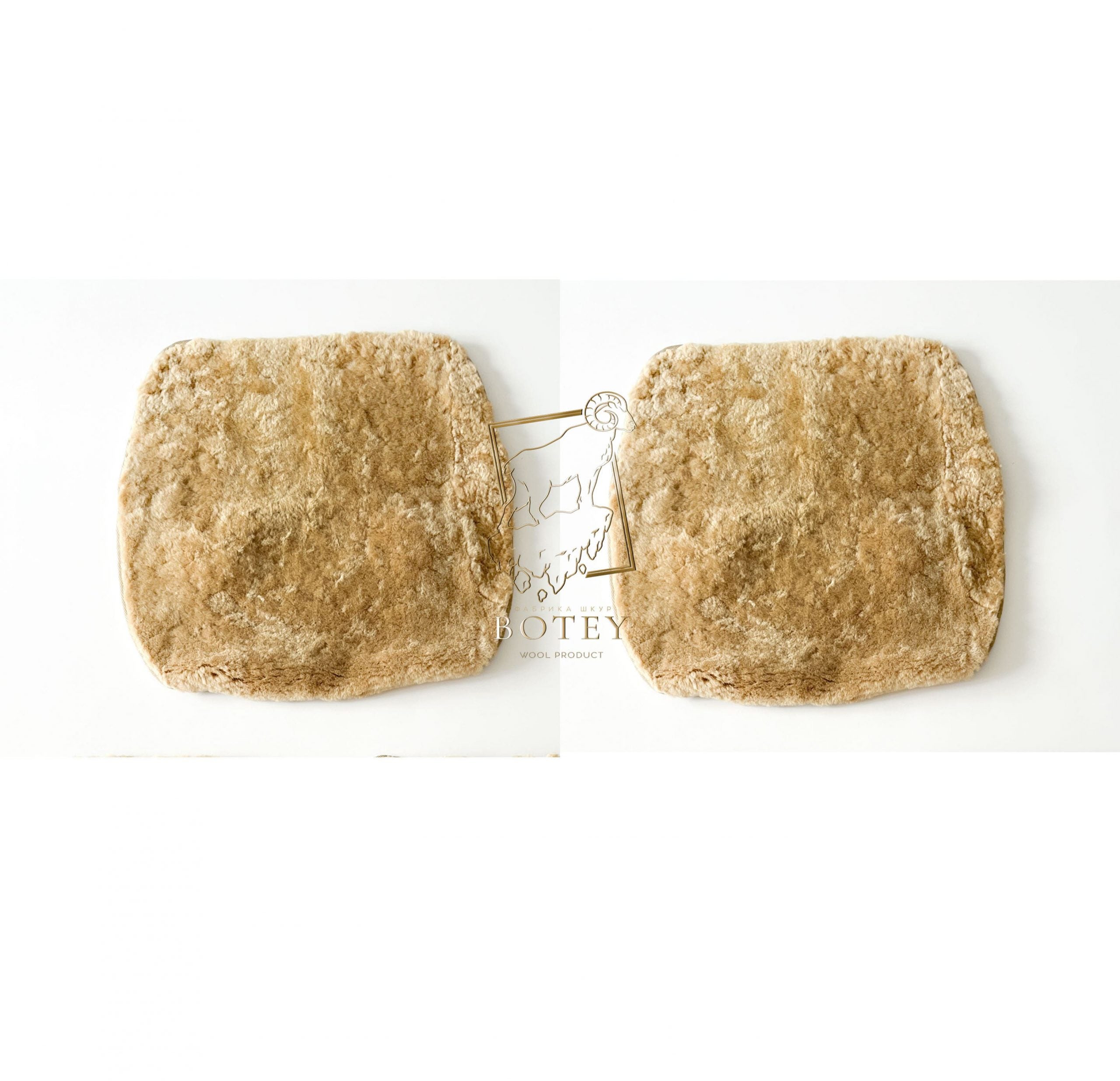 Beige Sheepskin Front Seat Covers – 100% Natural Universal Fit