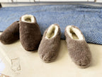 Men’s Sheepskin Slippers Brown – Soft Natural Wool Home Shoes
