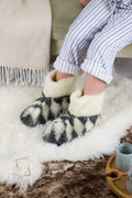 Sheepskin Slippers “Diamonds” – Warm Natural Wool Home Boots (Sizes 36–45)
