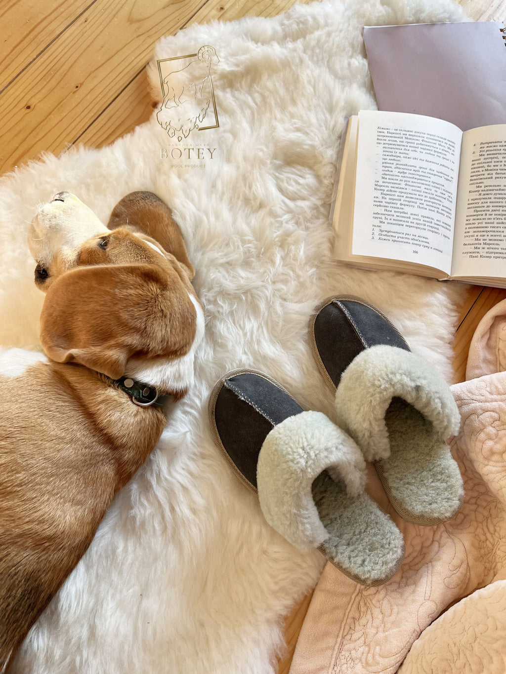 Women’s Suede Sheepskin Slippers Graphite – Premium Natural Wool Home Shoes (Sizes Available)