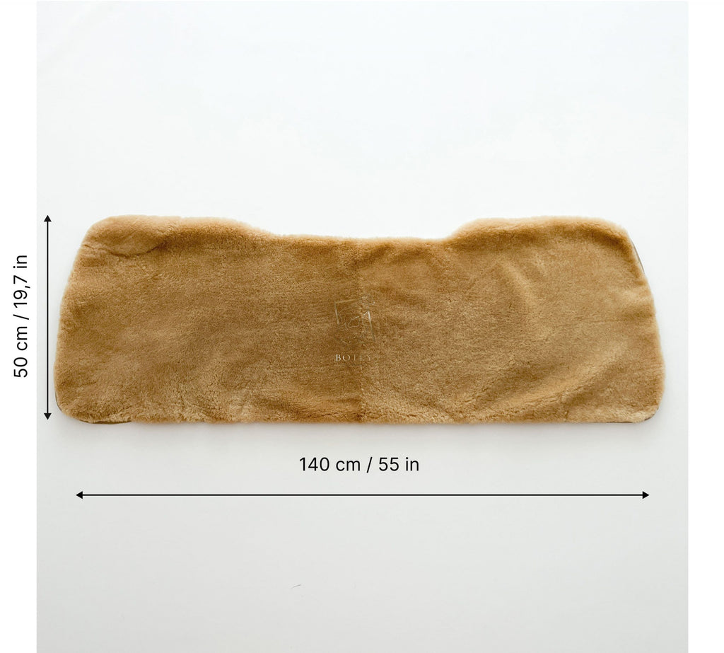 Sheepskin Rear Seat Covers Beige (140×50 cm) – Natural Fur Universal Fit