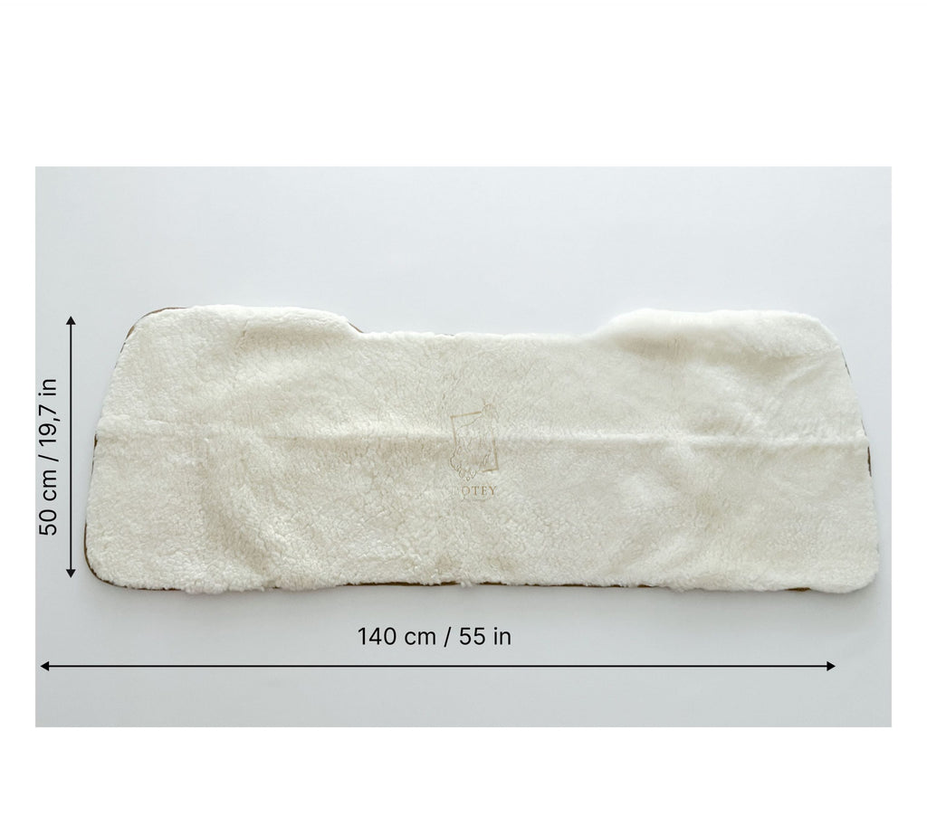 Sheepskin Rear Seat Covers White (140×50 cm) – Natural Fur Universal Fit