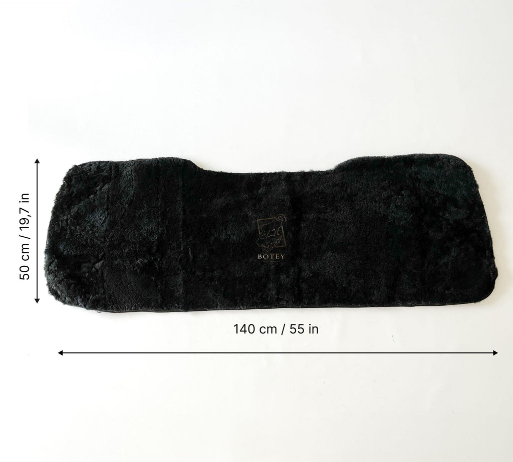 Sheepskin Rear Seat Covers Black (140×50 cm) – Natural Fur Universal Fit