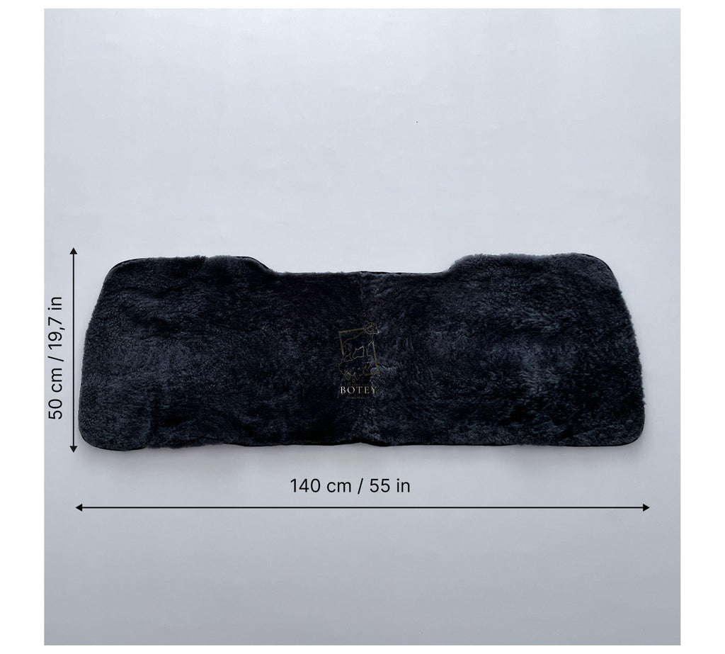 Sheepskin Rear Seat Covers Grey (140×50 cm) – Natural Fur Universal Fit