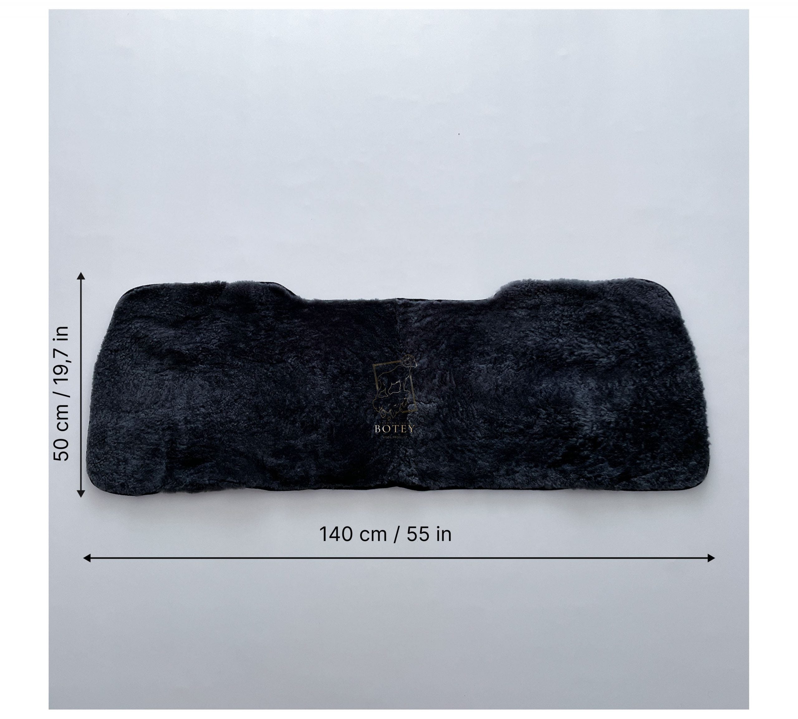 Sheepskin Rear Seat Covers Grey (140×50 cm) – Natural Fur Universal Fit