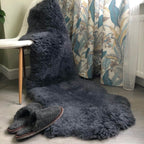 Grey Sheepskin Rug (200×70 cm) – Natural Fur Carpet