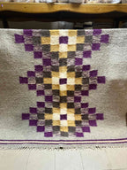 Carpathian Wool Blanket “Violet” 190×220 cm – Premium Handmade Natural Wool