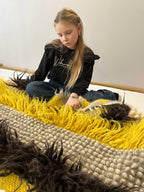 Carpathian Wool Blanket “Chocolate Tale” 150×200 cm – Premium Handmade Natural Wool