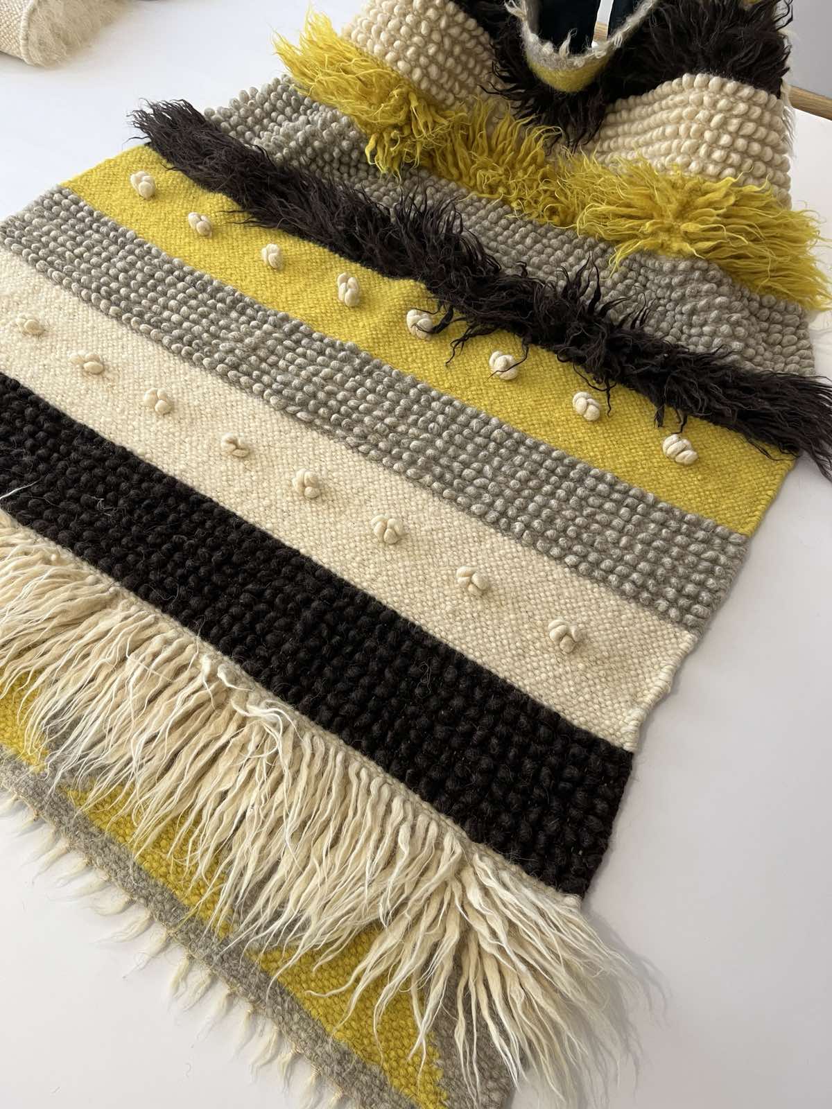 Carpathian Wool Blanket “Chocolate Tale” 150×200 cm – Premium Handmade Natural Wool